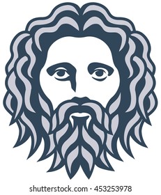 graphic portrait of the ancient greek god Zeus