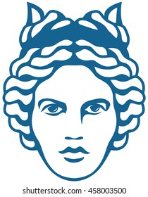 graphic portrait of the ancient Greek goddess Aphrodite (the Roman goddess Venus)