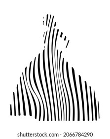 Graphic portrait of fashion woman in dress makes of black and white lines. Modern abstract geometric style is very useable for wall interior design, landing page, website, banner, poster, event, minim