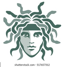 graphic portrait of the Gorgon Medusa, a character in Greek mythology