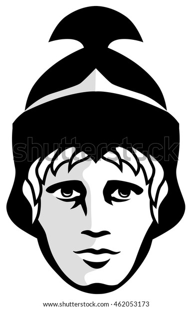 Graphic Portrait Greek God Ares Roman Stock Vector (Royalty Free ...