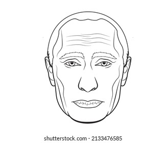 Graphic portrait of Vladimir Putin President of the Russian Federation. Vector illustration.
