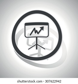 Graphic presentation sign sticker, curved, with outlining and shadow