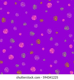 Graphic print flower pattern on a violet background. Vector illustration. Seamless pattern vector background with stylized little flowers.
