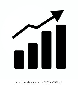 Graphic progression black icon in flat style isolated. Vector Symbol illustration.