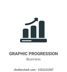 Graphic progression vector icon on white background. Flat vector graphic progression icon symbol sign from modern business collection for mobile concept and web apps design.