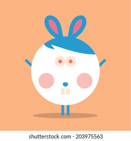 Graphic rabbit character