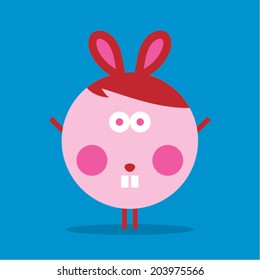 Graphic rabbit character