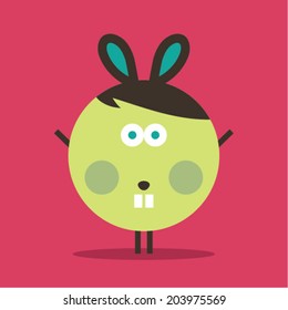 Graphic rabbit character