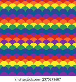 Graphic rainbow Fish scale or semicircle rainbow background