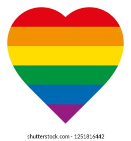 Graphic rainbow heart icon vector illustration.