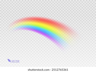 
Graphic rainbow with transparent background  Shape arch realistic isolated on white transparent background. Colorful light and bright design element