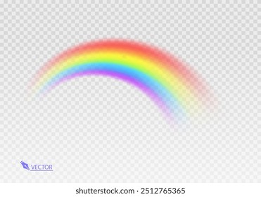 
Graphic rainbow with transparent background  Shape arch realistic isolated on white transparent background. Colorful light and bright design element