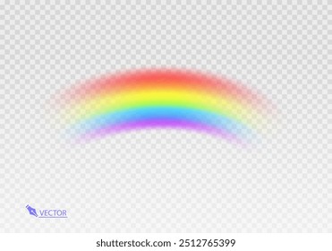 
Graphic rainbow with transparent background  Shape arch realistic isolated on white transparent background. Colorful light and bright design element