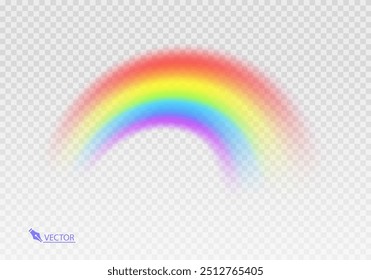 
Graphic rainbow with transparent background  Shape arch realistic isolated on white transparent background. Colorful light and bright design element