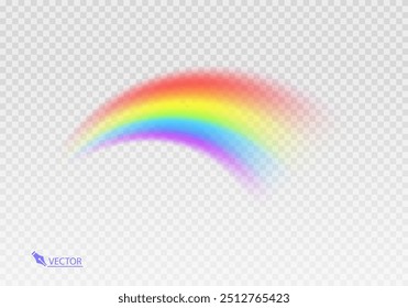 
Graphic rainbow with transparent background  Shape arch realistic isolated on white transparent background. Colorful light and bright design element