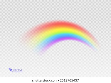 
Graphic rainbow with transparent background  Shape arch realistic isolated on white transparent background. Colorful light and bright design element