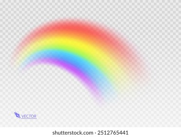 
Graphic rainbow with transparent background  Shape arch realistic isolated on white transparent background. Colorful light and bright design element