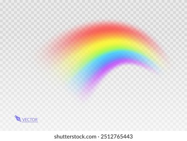 
Graphic rainbow with transparent background  Shape arch realistic isolated on white transparent background. Colorful light and bright design element