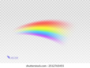 
Graphic rainbow with transparent background  Shape arch realistic isolated on white transparent background. Colorful light and bright design element