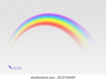 
Graphic rainbow with transparent background  Shape arch realistic isolated on white transparent background. Colorful light and bright design element