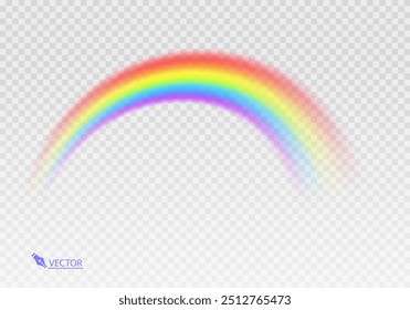 
Graphic rainbow with transparent background  Shape arch realistic isolated on white transparent background. Colorful light and bright design element