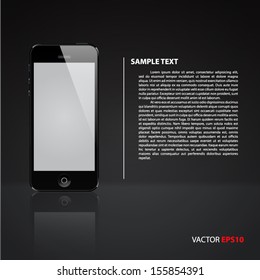 Graphic with realistic vector smartphone.
