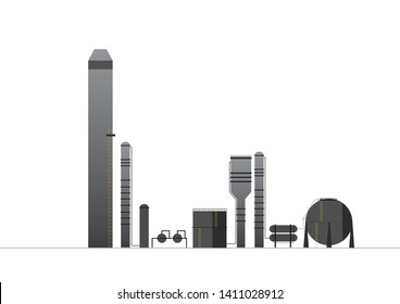 Graphic of refinery column and vessels in heavy oil and gas industry