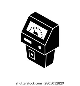 A graphic representation of an analog light meter essential for precise exposure control in visual production. Useful for creative concepts.