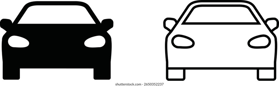 Graphic representation of a black and white car design showcasing contrast in automotive styling