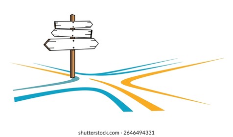 A graphic representation of choices and paths in a bright and modern style