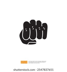 A graphic representation of a clenched fist, symbolizing strength, resistance, or solidarity. The design is simple and bold, suitable for various contexts.