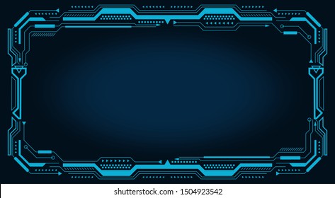 Graphic representation of a computer panel monitor, frame, control display. Vector illustration
