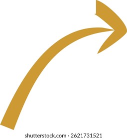 Graphic representation of a curved arrow, ideal for directional navigation in web and graphic design.