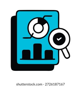 Representación gráfica del análisis de datos con lupa