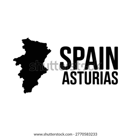 A graphic representation depicting the geographical shape of spain and the region of asturias