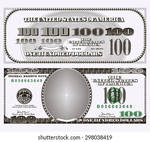 Graphic representation of elements one hundred dollar bill. Vector graphics