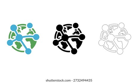 Representação gráfica de uma rede global de comunicação e troca de dados