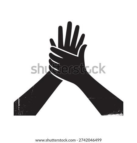 A graphic representation of hands clasped together in a gesture of solidarity