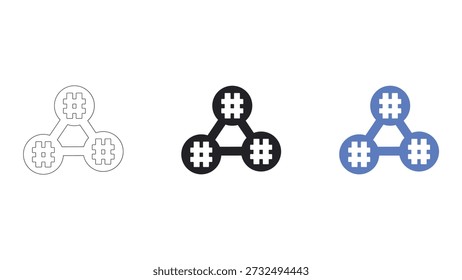 A graphic representation of a hashtag network showing trends and social media reach