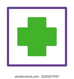 Graphic representation of healthcare symbol with geometric precision, contemporary design