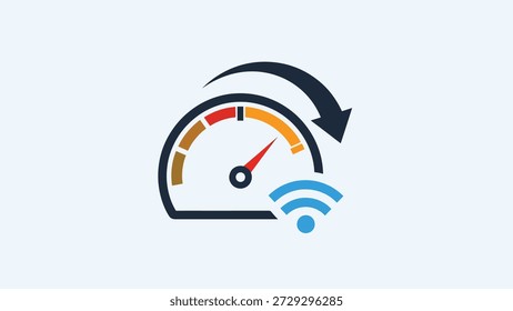 Grafische Darstellung des Internet-Geschwindigkeitsmessers mit WiFi-Symbol