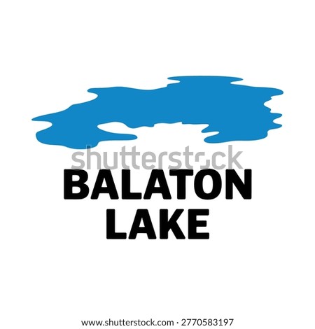 A graphic representation of lake balaton showing a blue shape and the text balaton lake