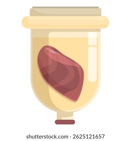 Graphic representation of a liver in a test tube symbolizing enzymatic or medical research