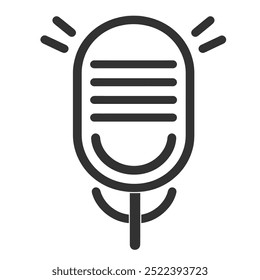 A graphic representation of a microphone, symbolizing audio and communication.