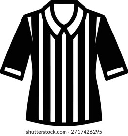 Uma representação gráfica do uniforme de um árbitro, com listras clássicas em preto e branco, perfeita para esportes ou contextos de arbitragem.