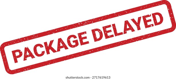 Uma representação gráfica de um carimbo indicando um atraso do pacote. Ideal para notificações de envio, logística e comunicações de atendimento ao cliente.