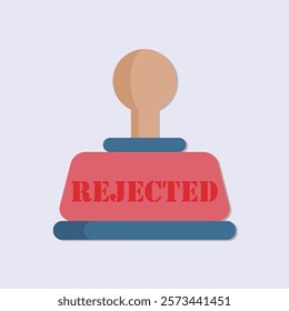 A graphic representation of a rubber stamp with the word REJECTED stamped in red ink