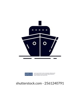 A graphic representation of a ship's bow, designed in a minimalist style, suitable for maritime themes or transportation-related projects.