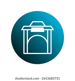 Representação gráfica mostrando desenho vetorial de poço dentro de um círculo para várias ilustrações e designs da Web